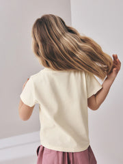 Ecru Butterfly Beaded T-Shirt (3-16yrs)
