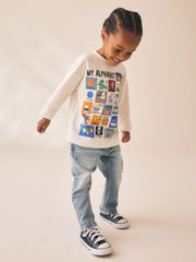 White Alphabet Long Sleeve Graphic T-Shirt (3mths-7yrs)