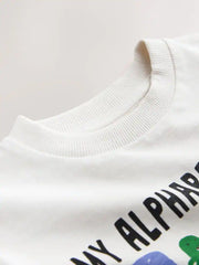 White Alphabet Long Sleeve Graphic T-Shirt (3mths-7yrs)