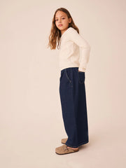 Blue Rinse Wash Denim Pull On Wide Leg Jeans (3-16yrs