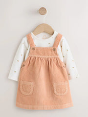 Rust Brown Cord Baby Bodysuit And Pinafore Set 2 Piece (0mths-2yrs)