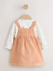 Rust Brown Cord Baby Bodysuit And Pinafore Set 2 Piece (0mths-2yrs)