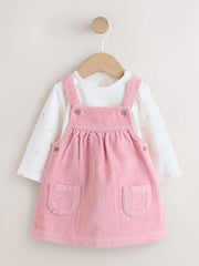 Pink Cord Baby Bodysuit And Pinafore Set 2 Piece (0mths-2yrs)