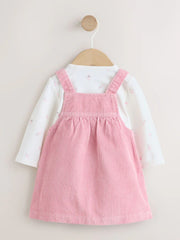Pink Cord Baby Bodysuit And Pinafore Set 2 Piece (0mths-2yrs)
