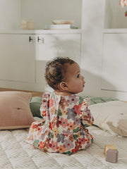 White Floral Peplum Top and Leggings Baby Set (0mths-2yrs)