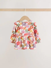White Floral Peplum Top and Leggings Baby Set (0mths-2yrs)