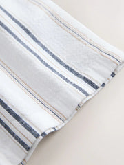 White Stripe Short Sleeve Seersucker Textured Shirt (3-16yrs)