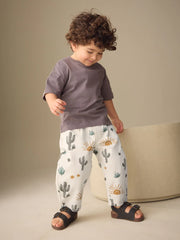Neutral Cactus Print Barrel Pull On Trousers (3mths-7yrs)