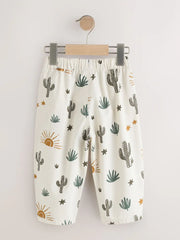 Neutral Cactus Print Barrel Pull On Trousers (3mths-7yrs)