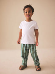 Sage Green Striped Soft Textured Pull On Trousers (3mths-7yrs)