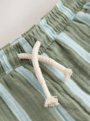 Sage Green Striped Soft Textured Pull On Trousers (3mths-7yrs)