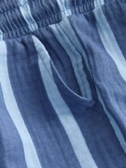 Blue Navy Striped Soft Textured Pull On Trousers (3mths-7yrs)