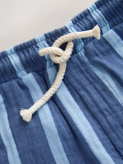 Blue Navy Striped Soft Textured Pull On Trousers (3mths-7yrs)