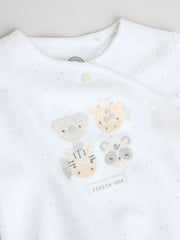 White Safari Baby Sleepsuits 3 Pack (0-2yrs)