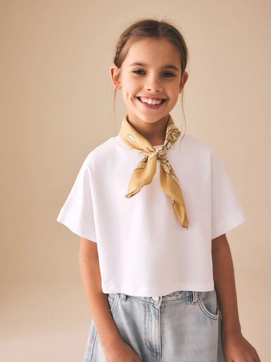 White Oversized Boxy Heavyweight Interlock T-Shirt