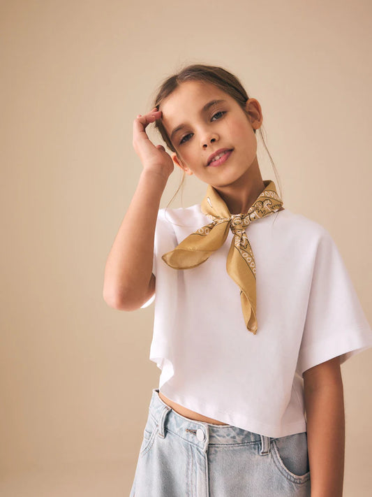 White Oversized Boxy Heavyweight Interlock T-Shirt