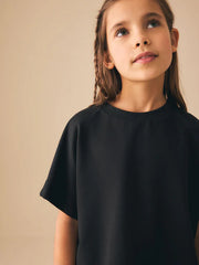 Black Oversized Boxy Heavyweight Interlock T-Shirt