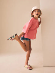 Pink Oversized Boxy Heavyweight Interlock T-Shirt