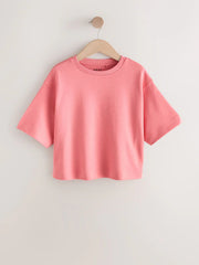 Pink Oversized Boxy Heavyweight Interlock T-Shirt