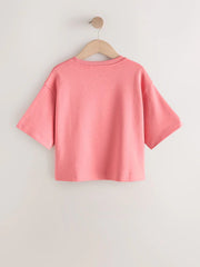 Pink Oversized Boxy Heavyweight Interlock T-Shirt