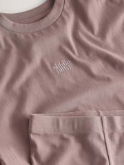Brown Studio Aura Oversized T-Shirt Cycling Shorts Set (3-16yrs)