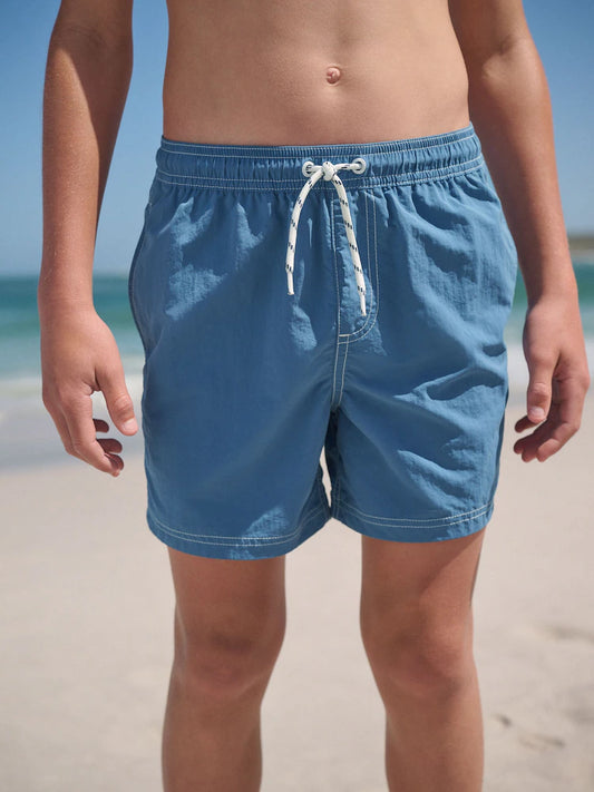 Blue Contrast Stitch Swim Shorts (3-16yrs)