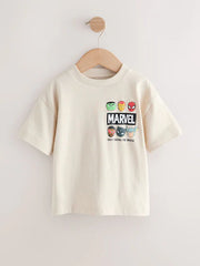 Light Grey Marvel Short Sleeve Cotton T-Shirt