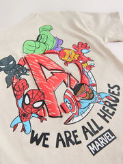 Light Grey Marvel Short Sleeve Cotton T-Shirt