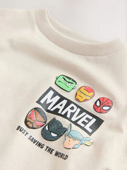 Light Grey Marvel Short Sleeve Cotton T-Shirt