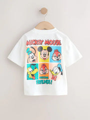 White Printed Mickey Mouse Short Sleeve T-Shirt (3mths-8yrs)