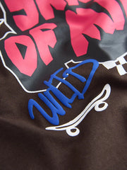 Brown Back Print Short Sleeve Graphic T-Shirt