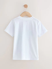 NEXT - White/Blue Dino Regular Fit Short Sleeve Graphic Print T-Shirt (3-16yrs)