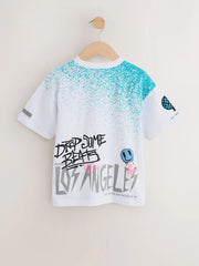 White Spray Graffiti Short Sleeve Graphic T-Shirt (3-16yrs)
