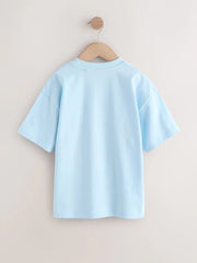 Red/Blue/Cement Relaxed Fit Graphic Print Short Sleeve T-Shirts 3 Pack