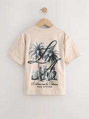 Stone Palm Back Print Short Sleeve Graphic T-Shirt (3-16yrs)