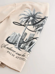 Stone Palm Back Print Short Sleeve Graphic T-Shirt (3-16yrs)