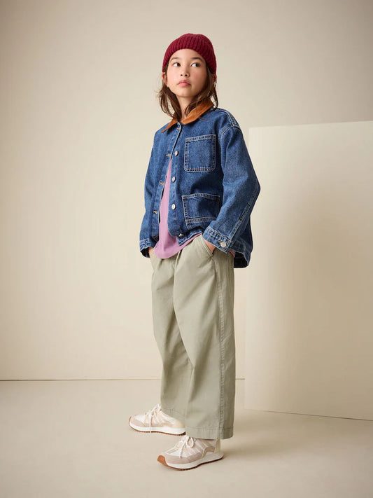Khaki Green Barrel Pullon Trousers