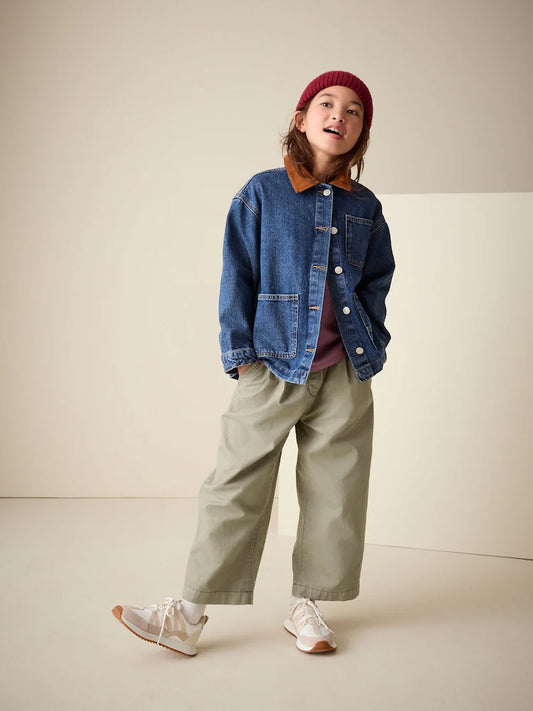 Khaki Green Barrel Pullon Trousers