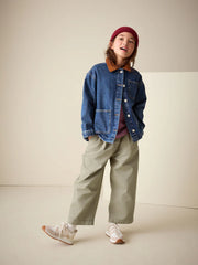 Khaki Green Barrel Pullon Trousers