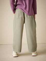 Khaki Green Barrel Pullon Trousers