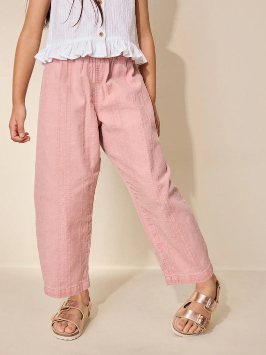 Pink Textured Pullon Trousers (3-16yrs)
