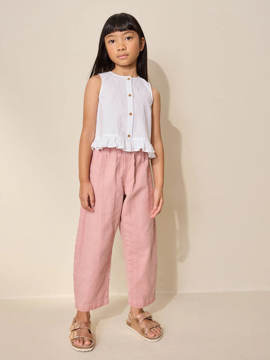 Pink Textured Pullon Trousers (3-16yrs)