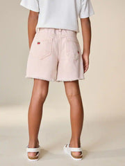 Pink Strawberry Embroidered Bermuda Shorts (3-16yrs)