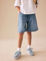 Mid Blue Regular Length Jort Shorts (3-16yrs)
