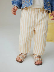 Mid Blue Denim Jacket and Stripe Trousers Set