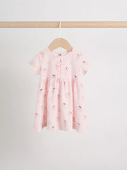 NEXT - Pink Fairy Baby Short Sleeve Dress 2 Pack (0mths-3yrs)