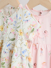 NEXT - Pink Fairy Baby Short Sleeve Dress 2 Pack (0mths-3yrs)