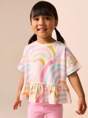 NEXT - Rainbow Short Sleeve Peplum T-Shirt (3mths-7yrs)