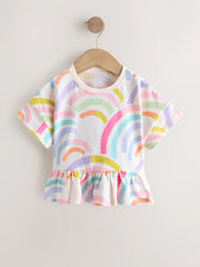 NEXT - Rainbow Short Sleeve Peplum T-Shirt (3mths-7yrs)