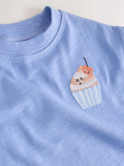 NEXT - Blue Cupcake Short Sleeve Embroidered T-Shirt (3mths-7yrs)